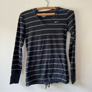 Nike striped long sleeve athletic top‎ with hood